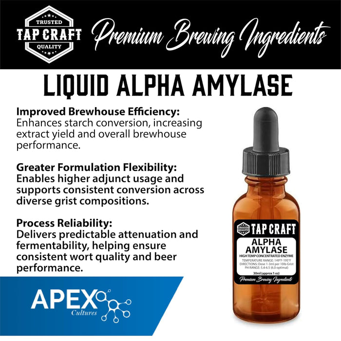 High Temperature Liquid Alpha Amylase Enzyme 1oz