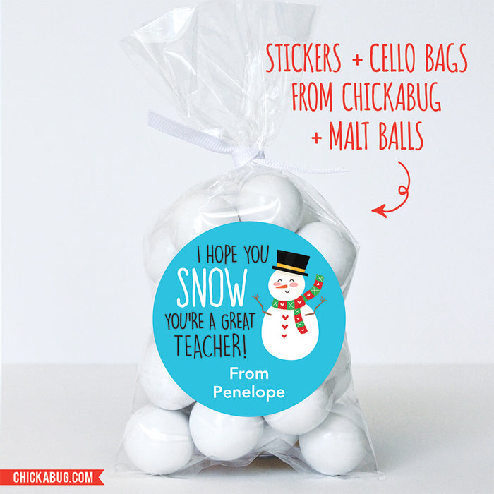 "I Hope You SNOW" Teacher Appreciation Stickers