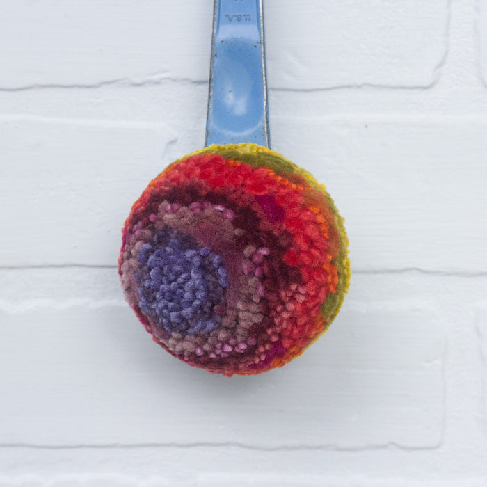 Ice Cream Scoop Puff | Fiber Sculpture in Blue Frame