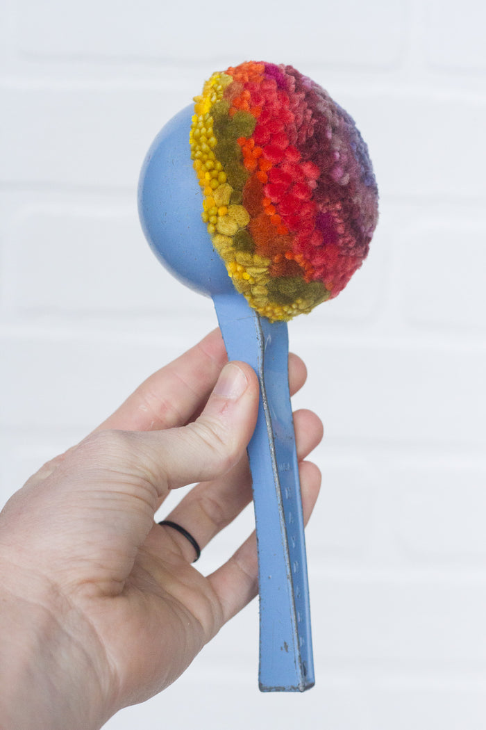 Ice Cream Scoop Puff | Fiber Sculpture in Blue Frame