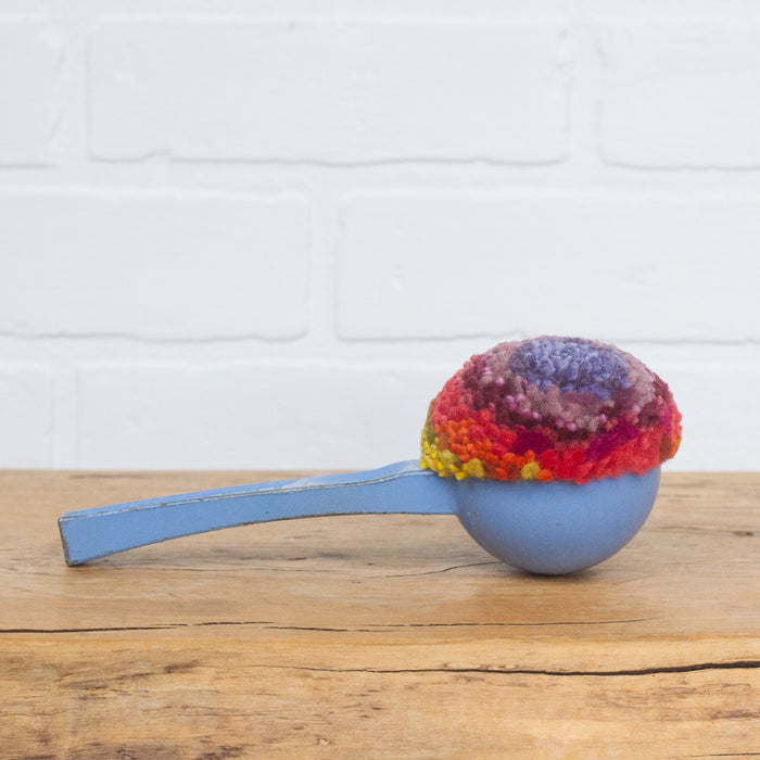 Ice Cream Scoop Puff | Fiber Sculpture in Blue Frame