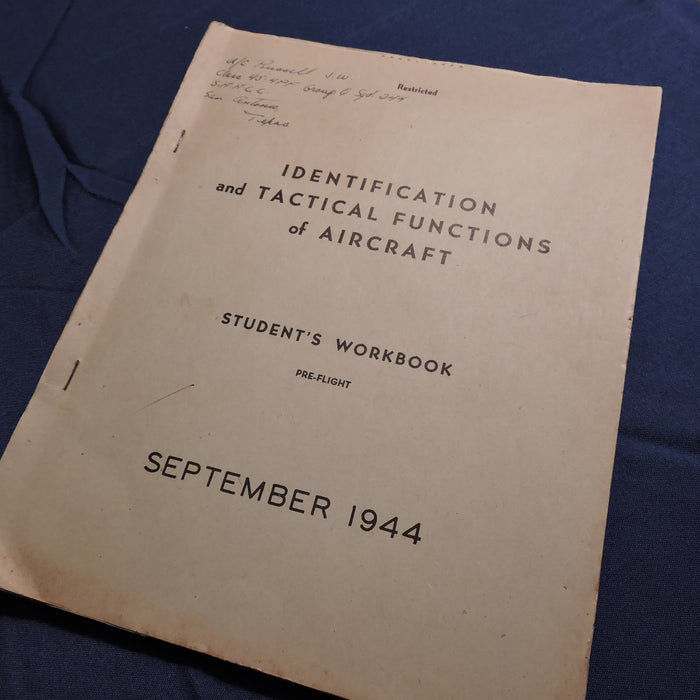 Identification and Tactical Functions of Aircraft, Workbook, Sept 1944