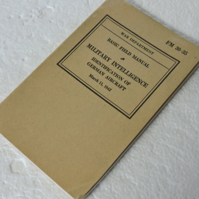 Identification of German Aircraft/Luftwaffe, US War Dept, 1942, FM 30-35