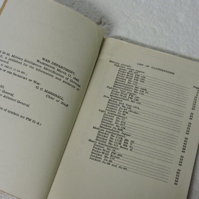 Identification of German Aircraft/Luftwaffe, US War Dept, 1942, FM 30-35