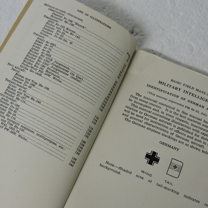 Identification of German Aircraft/Luftwaffe, US War Dept, 1942, FM 30-35