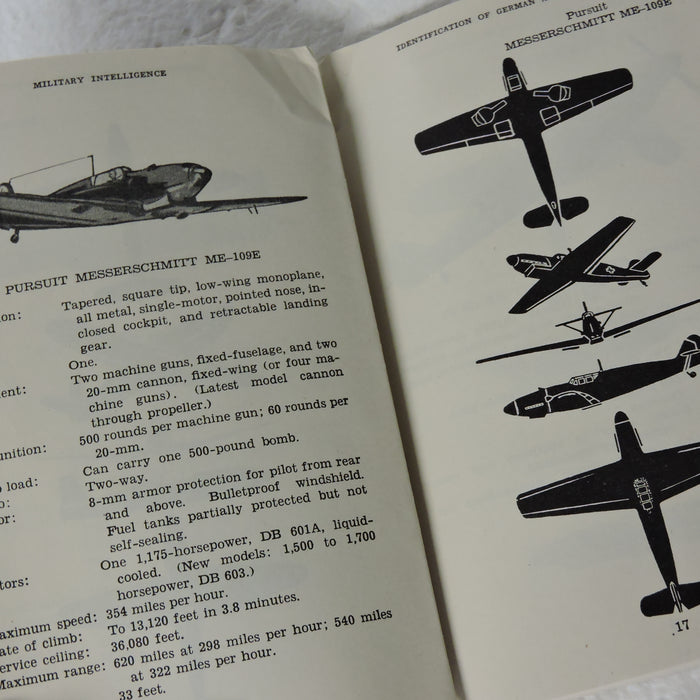 Identification of German Aircraft/Luftwaffe, US War Dept, 1942, FM 30-35