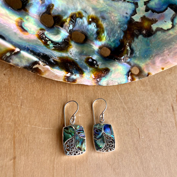 Abalone Peacock Pattern Earrings