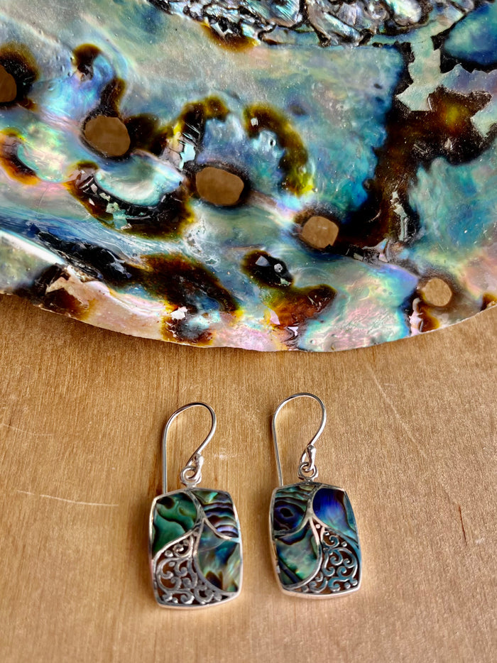 Abalone Peacock Pattern Earrings
