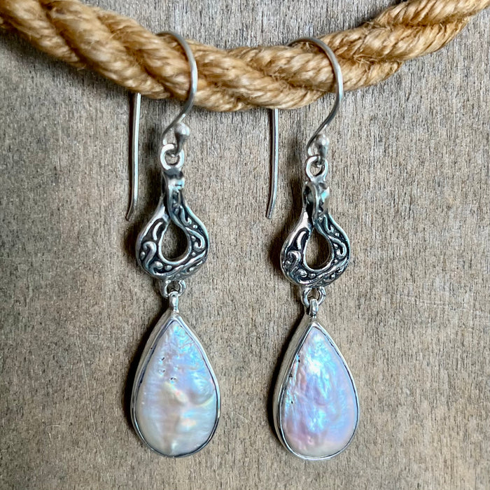 Pearl Filigree Dangle Earrings