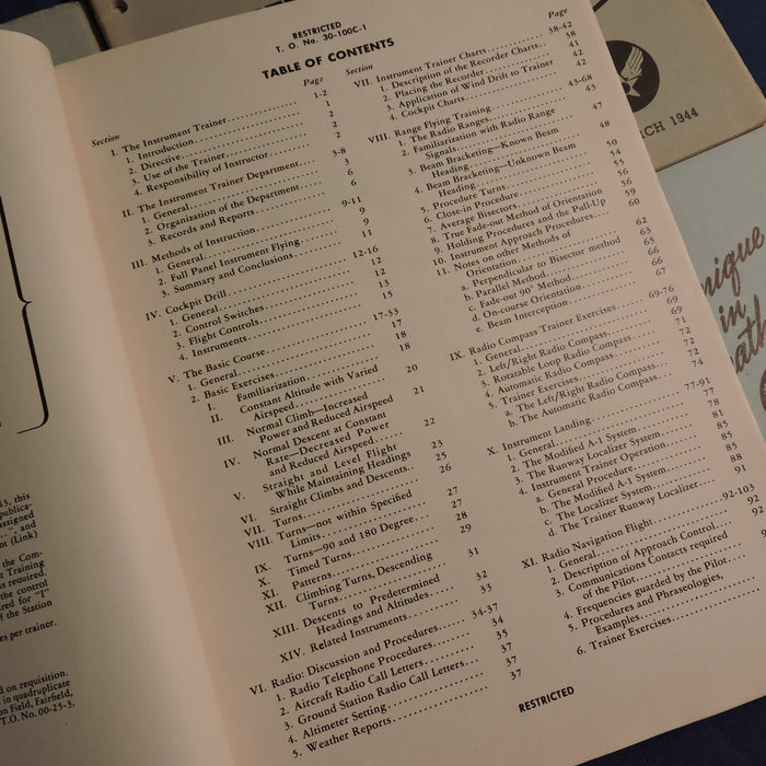 Instrument Flying Training Manuals, Set of 4, USAAF WWII