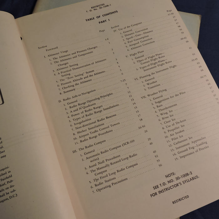 Instrument Flying Training Manuals, Set of 4, USAAF WWII