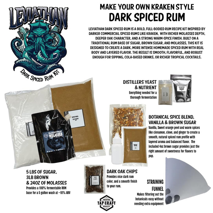 LEVIATHAN Dark Spiced Rum Recipe Kit, 5 Gallon