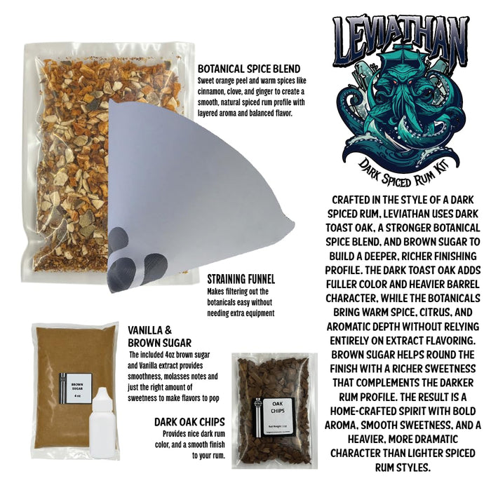 LEVIATHAN Dark Spiced Rum Recipe Kit, 5 Gallon