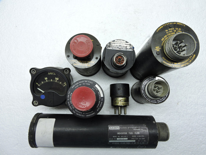 Lot of 12 US Military Aircraft Instruments: Dir Gyro, VSI, Fuel, Oil, Oxygen, Ammeter, etc.