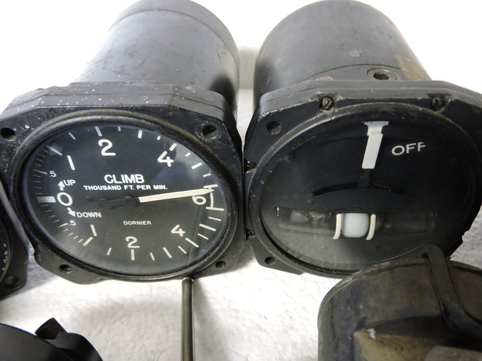 Lot of 9 US Military Aircraft Instruments: Airspeed, VSI, Compass, Turn & Bank, etc.