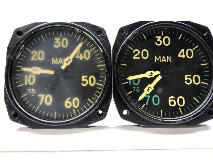 Manifold Pressure Gauge Set, Dual Engine, for 4 Engine Aircraft, Bendix, Constellation