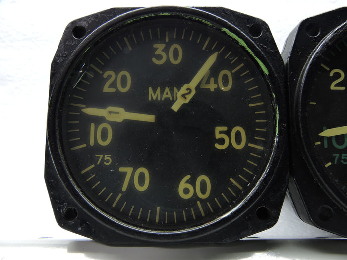 Manifold Pressure Gauge Set, Dual Engine, for 4 Engine Aircraft, Bendix, Constellation