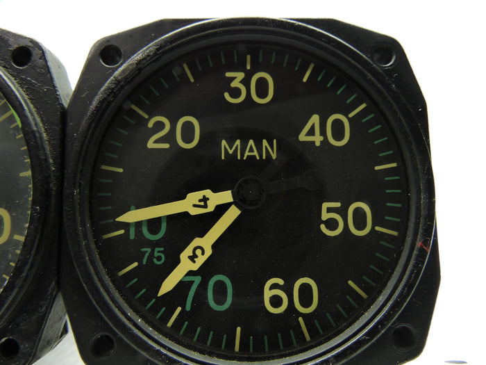 Manifold Pressure Gauge Set, Dual Engine, for 4 Engine Aircraft, Bendix, Constellation