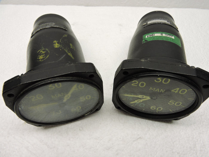 Manifold Pressure Gauge Set, Dual Engine, for 4 Engine Aircraft, Bendix, Constellation