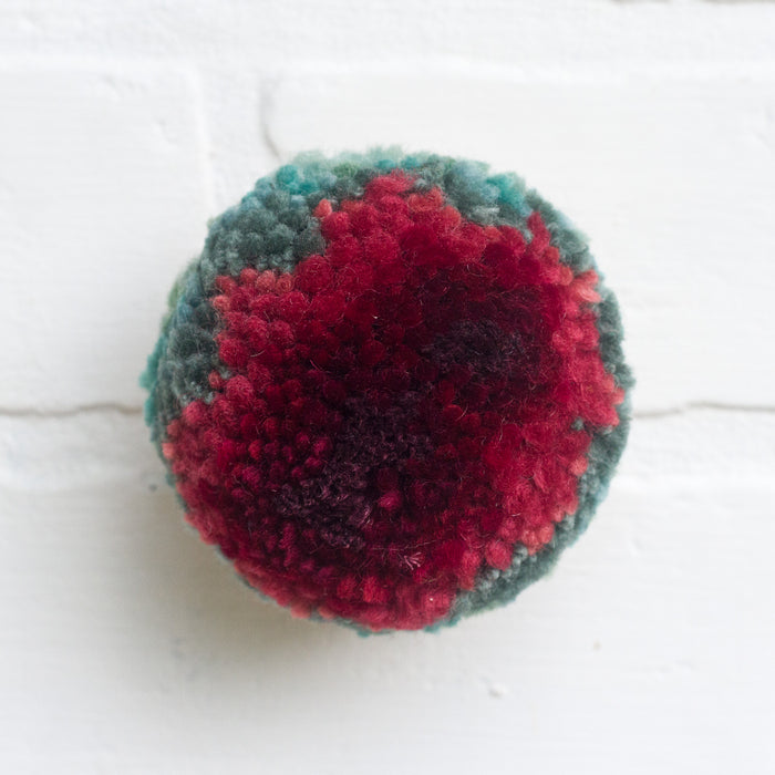 Mini Puff Fiber Sculpture | Berry + Seafoam