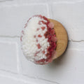 Mini Puff Fiber Sculpture | White + Pink