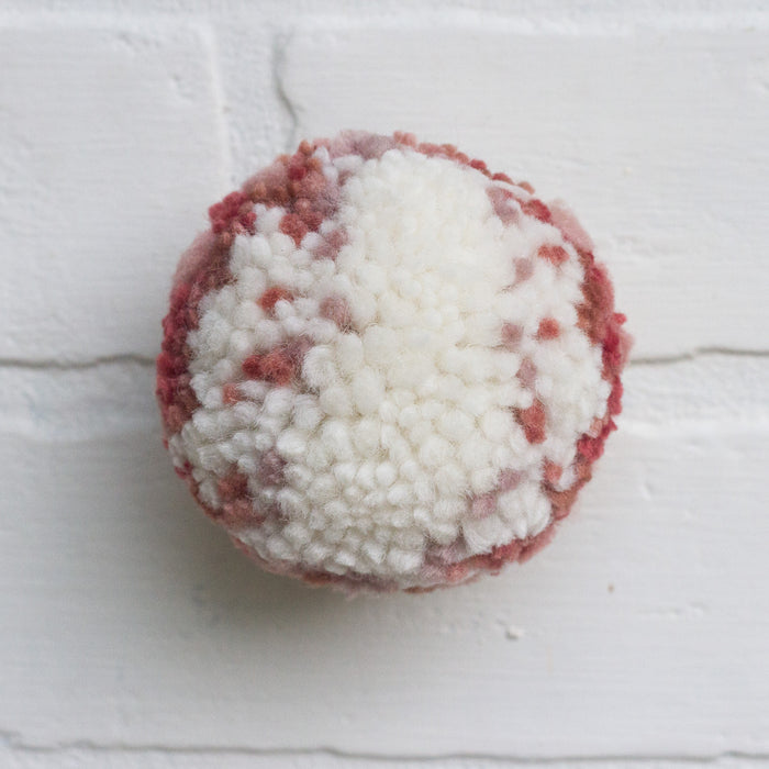 Mini Puff Fiber Sculpture | White + Pink