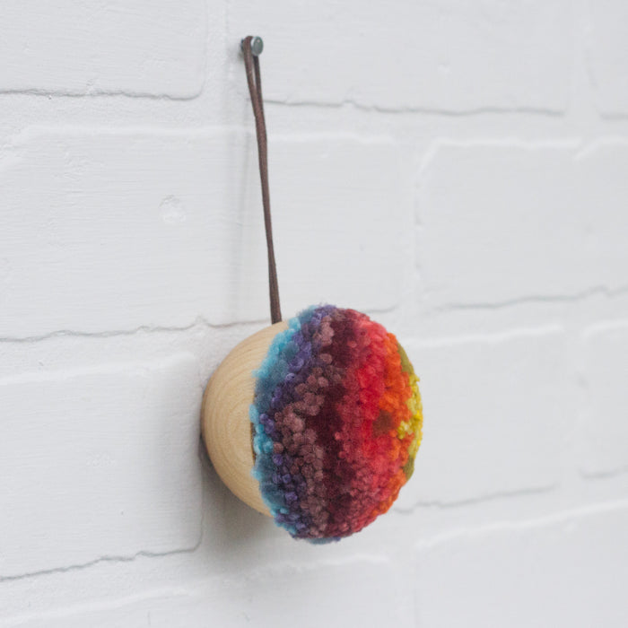 Mini Puff Ornament | Fiber Sculpture, Rainbow 3