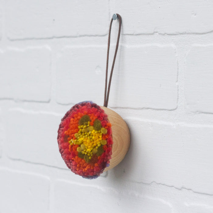 Mini Puff Ornament | Fiber Sculpture, Rainbow 3