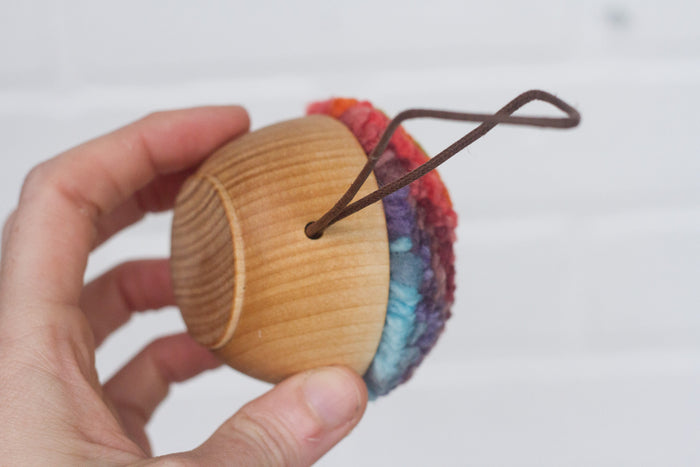 Mini Puff Ornament | Fiber Sculpture, Rainbow 3
