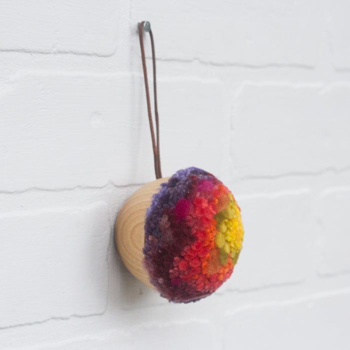 Mini Puff Ornament | Fiber Sculpture, Rainbow 4