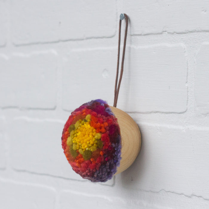 Mini Puff Ornament | Fiber Sculpture, Rainbow 4