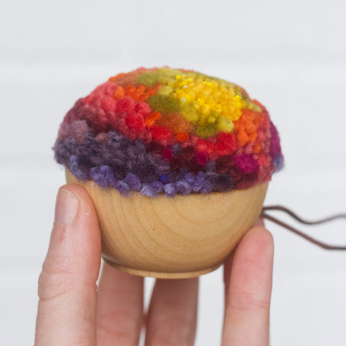 Mini Puff Ornament | Fiber Sculpture, Rainbow 4