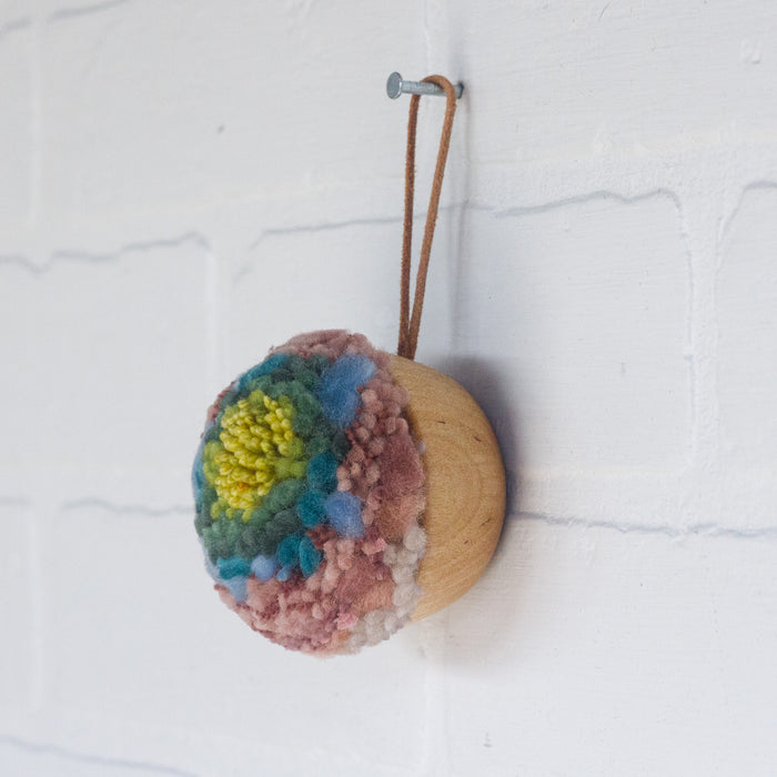 Mini Puff Ornament | Pink Rainbow