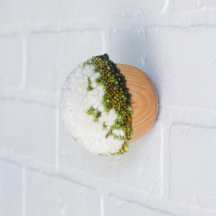 Mini Puff | White with Green Edges