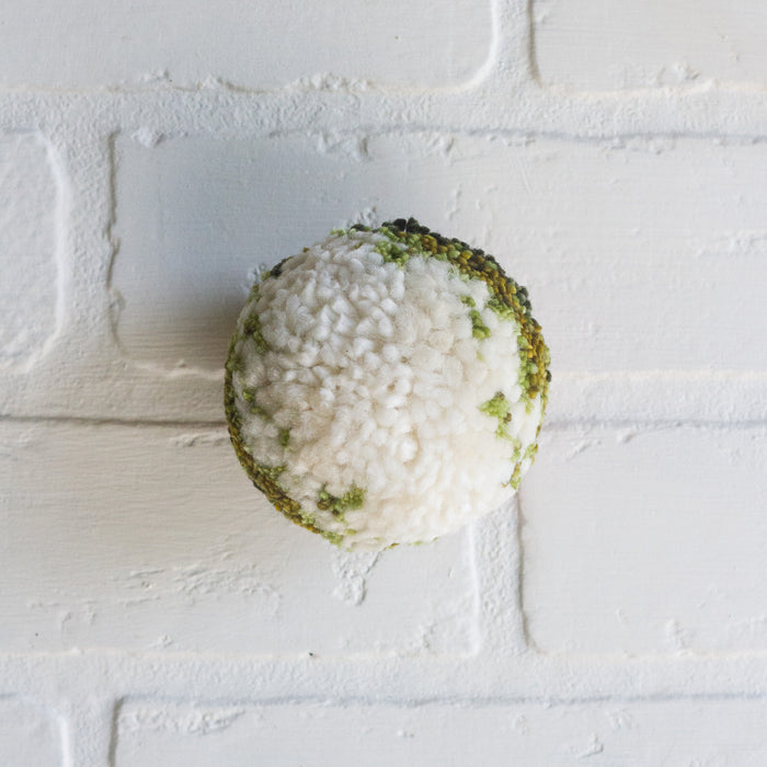 Mini Puff | White with Green Edges