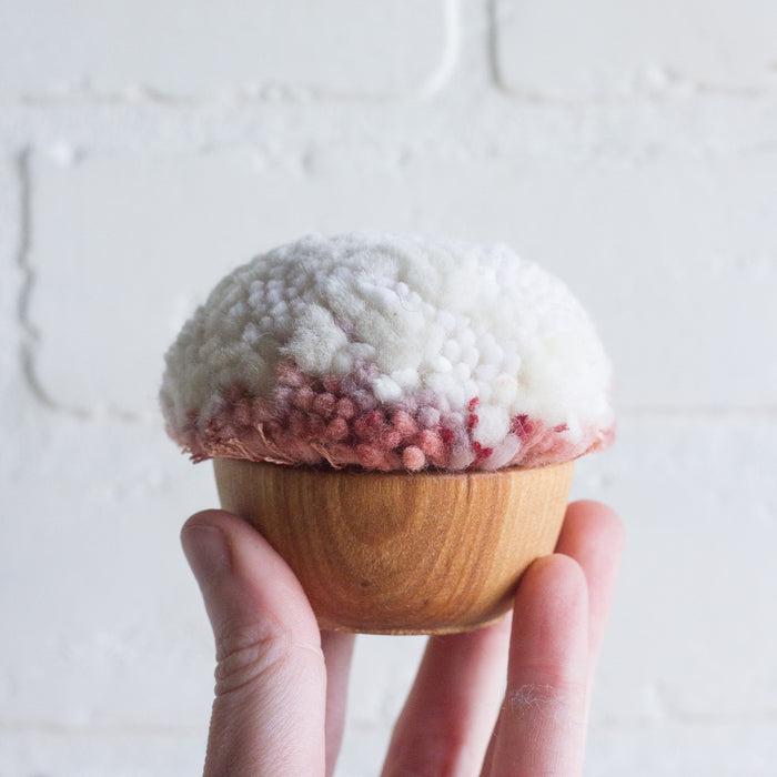 Mini Puff | White with Pink Edges