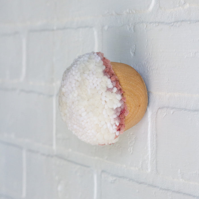 Mini Puff | White with Pink Edges