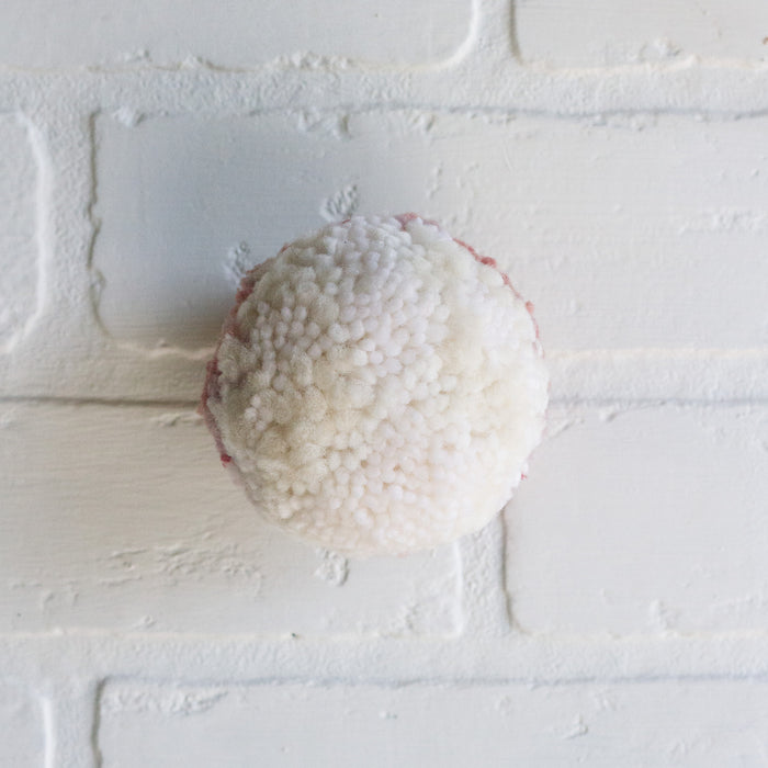 Mini Puff | White with Pink Edges
