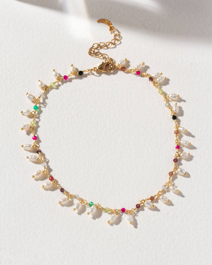 Multistone & Pearl Anklet