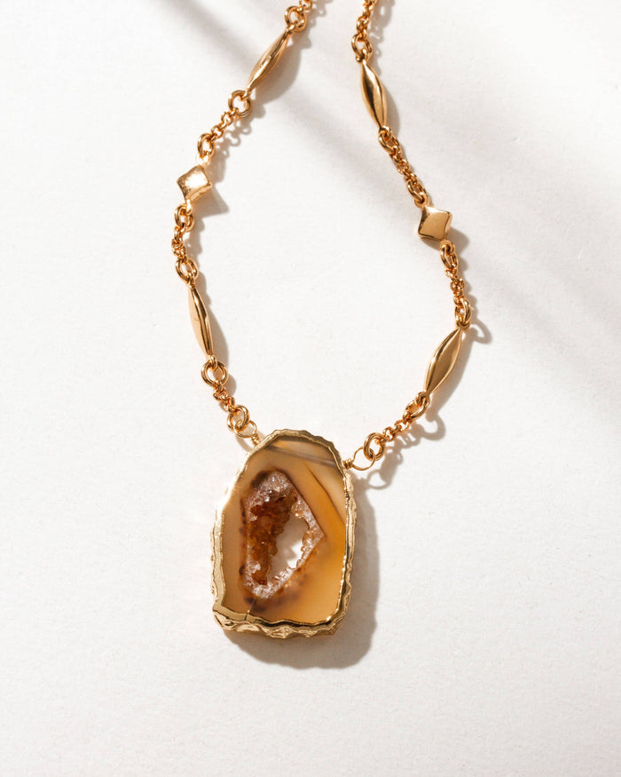 Natural Agate Geode Necklace