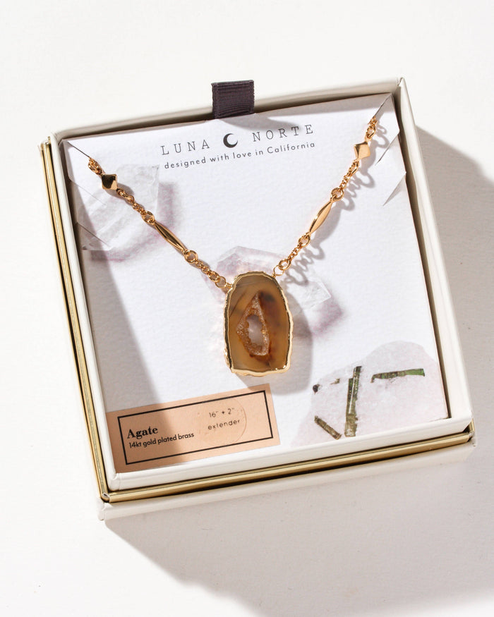 Natural Agate Geode Necklace