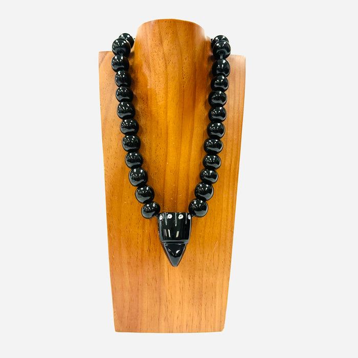 Necklace - Obsidian Eagle