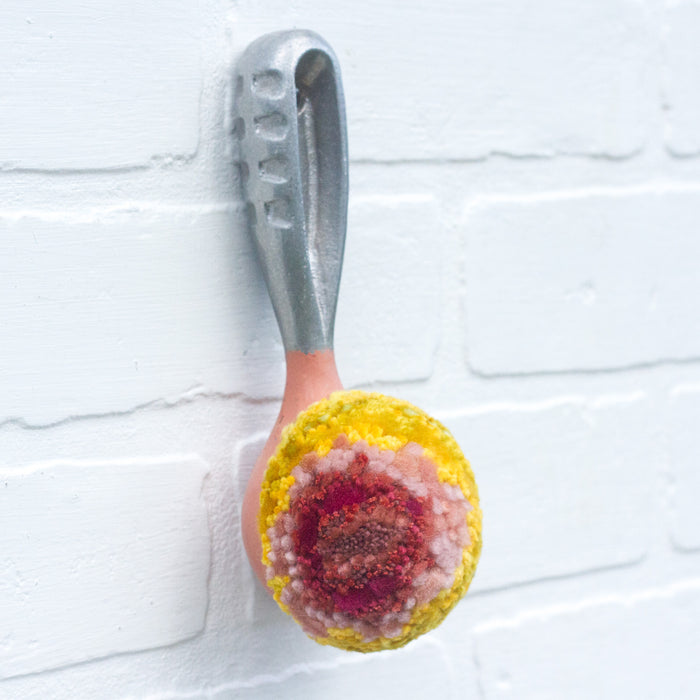 Oversized Ice Cream Scoop Puff | Mauve + Mustard in Peach Scoop