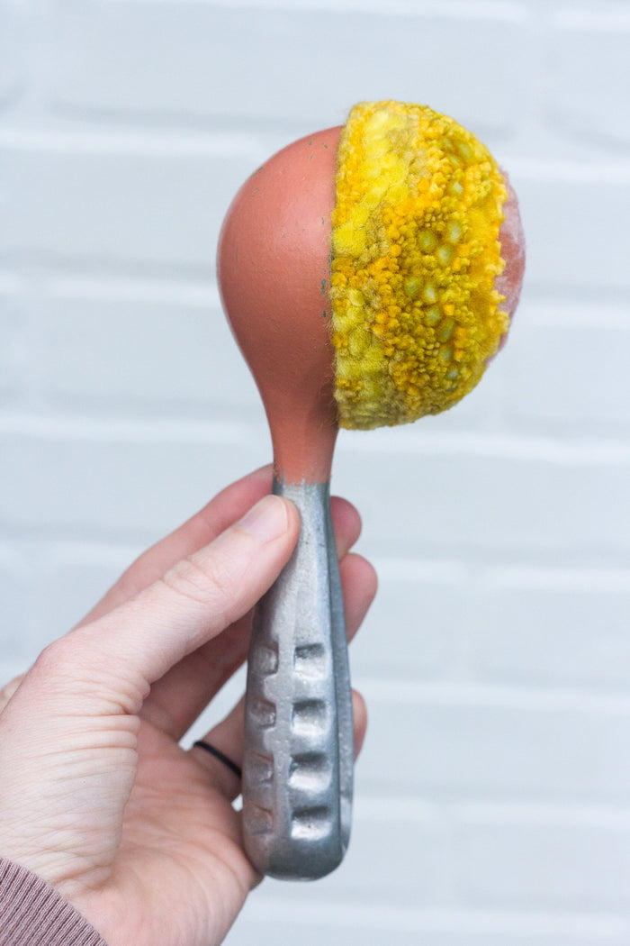 Oversized Ice Cream Scoop Puff | Mauve + Mustard in Peach Scoop