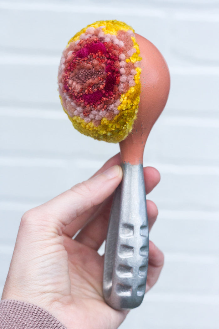 Oversized Ice Cream Scoop Puff | Mauve + Mustard in Peach Scoop