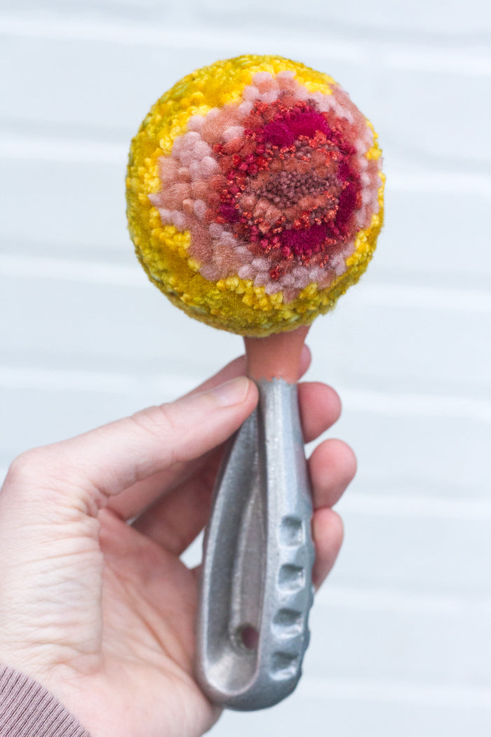 Oversized Ice Cream Scoop Puff | Mauve + Mustard in Peach Scoop