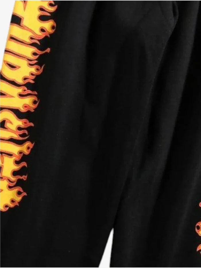 Pantalon Buzo Thrasher Flame Negro