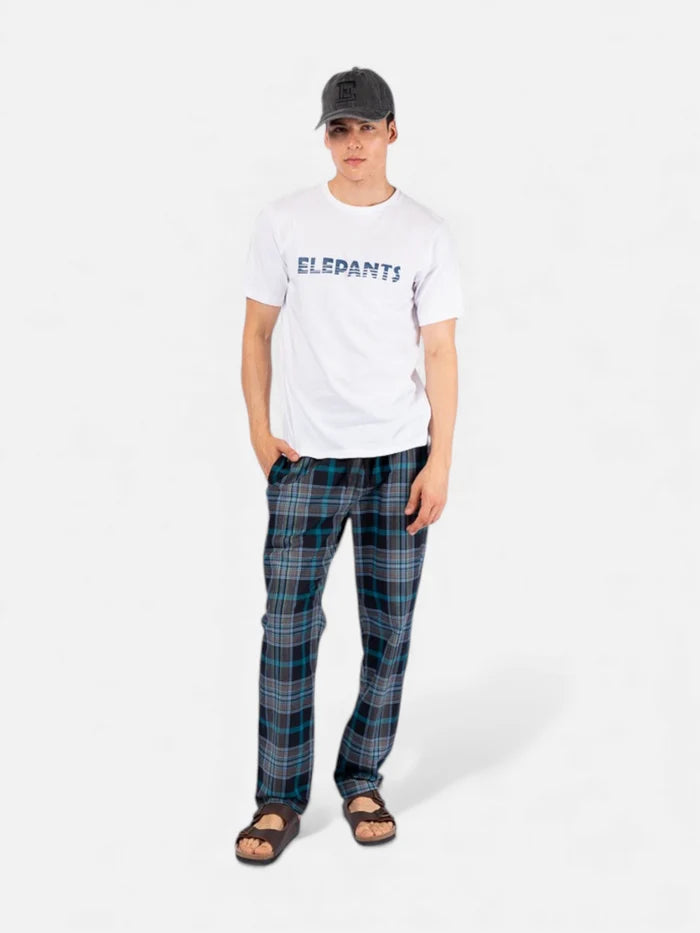 Pantalon Elepants 283 Poplin Negro Celeste