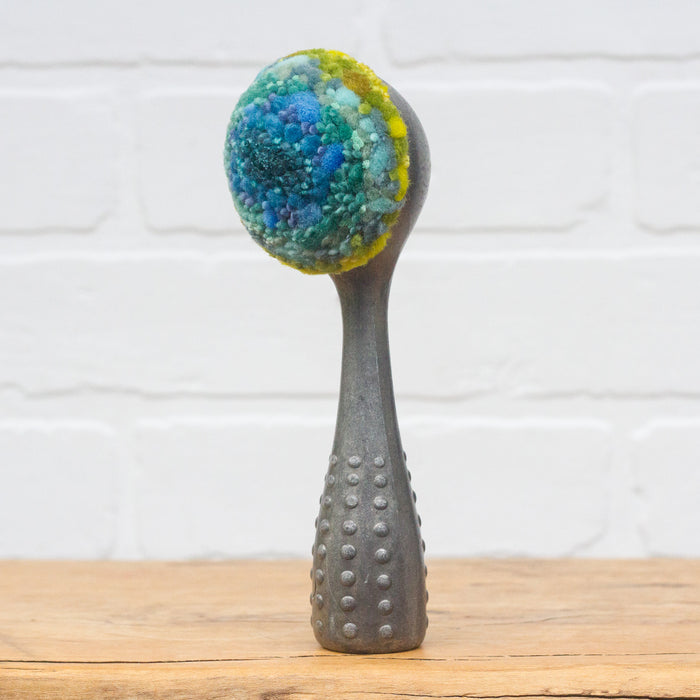 Polka Dot Scoop Puff | Aqua + Lime