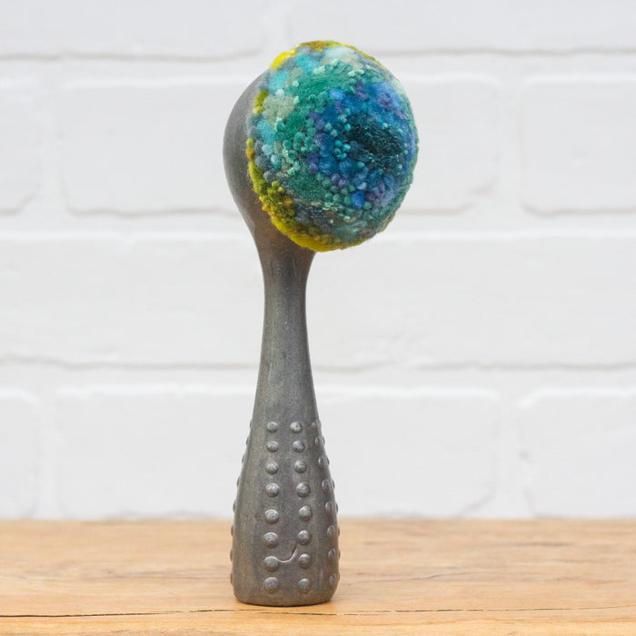 Polka Dot Scoop Puff | Aqua + Lime